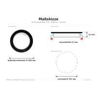 LED Einbaustrahler 12W SuperSlim Schwarz Ø168 mm 1200 lm 3000K – Ausschnitt Ø155 mm