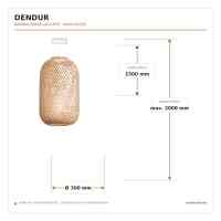 Bambora Pure Bambus-Pendelleuchte Natur Ø 30 cm E27 – handgeflochtenes Boho Design