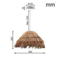 Natura Loom 58 Rattan-Pendelleuchte E27 Natur Ø 58 cm – Design-Hängeleuchte