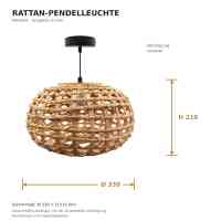Natura Weave 33 Pendelleuchte – Flechtschirm Natur Ø 33 cm, E27