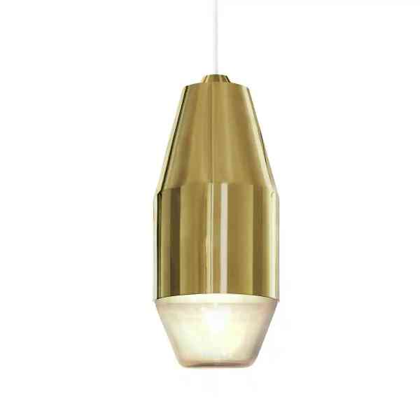 KDLN Yuma Designer-Pendelleuchte Messing Opalglas Ø11 cm E27 dimmbar