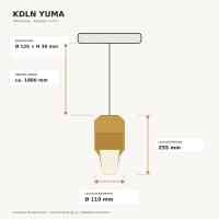 KDLN Yuma Designer-Pendelleuchte Messing Opalglas Ø11 cm E27 dimmbar